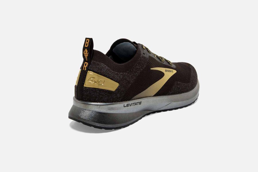 Brooks Running Shoes - Levitate 4 Road Mens - Black/Gold - PXI-472316